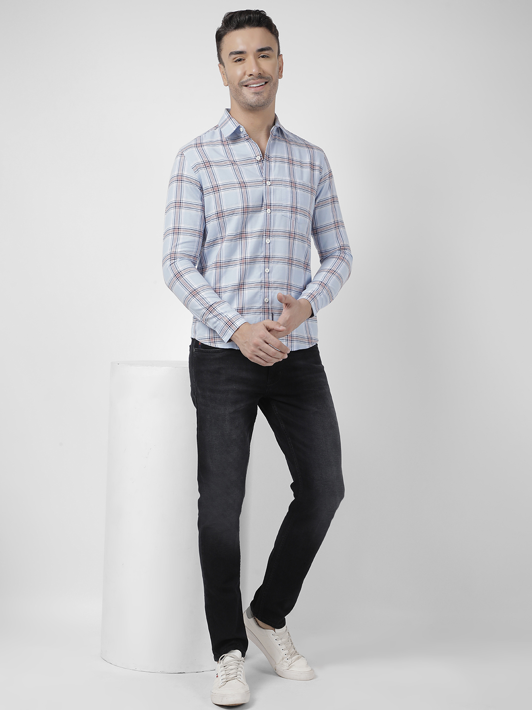 Numero Uno Men Checkered Blue Shirt